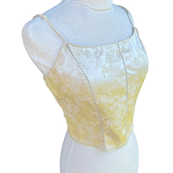VTG 90s Y2K Victoria's Secret Cropped Bustier Style Camisole Top Champagne Med - Picture 4 of 10